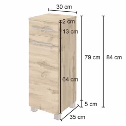 Wohnen Badezimmermöbel Set 90 cm breit - Lemnas (dreiteilig)