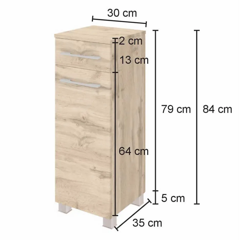 Wohnen Badezimmermöbel Set 90 cm breit - Lemnas (dreiteilig)