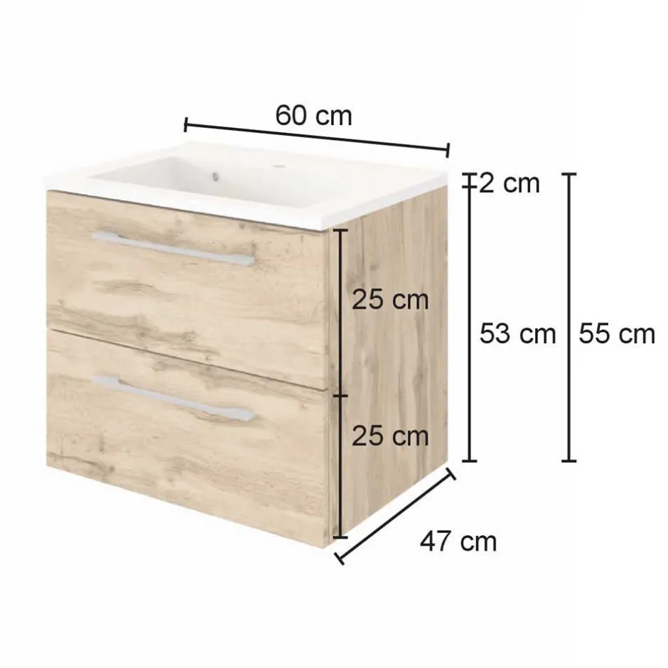 Wohnen Badezimmermöbel Set 90 cm breit - Lemnas (dreiteilig)