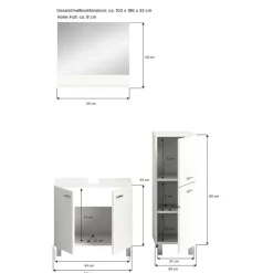 Wohnen Badezimmermöbel Set - Harmone (dreiteilig)