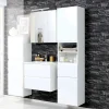 Wohnen Badezimmermöbel Set Concetada mit 3D Spiegelschrank (dreiteilig)