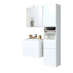 Wohnen Badezimmermöbel Set Concetada mit 3D Spiegelschrank (dreiteilig)