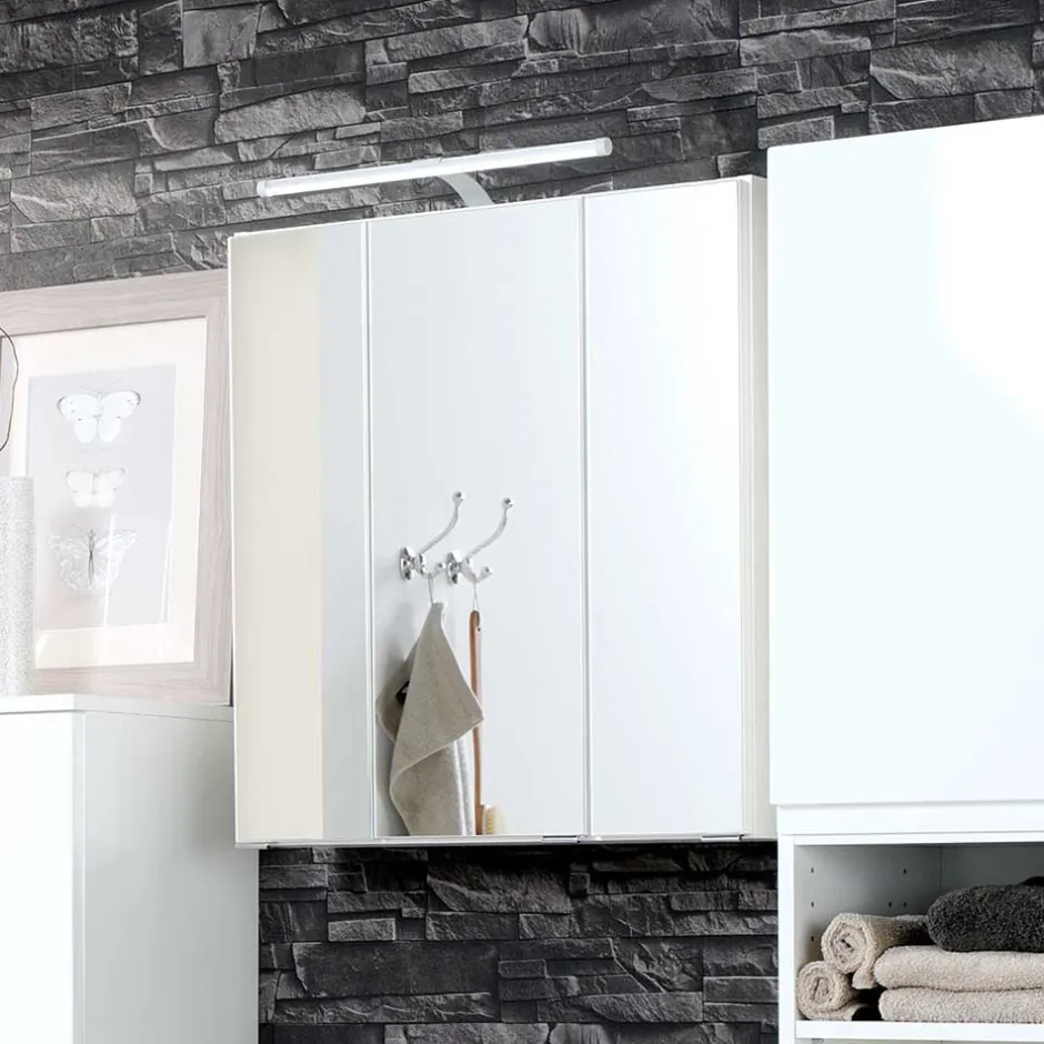 Wohnen Badezimmermöbel Set Concetada mit 3D Spiegelschrank (dreiteilig)