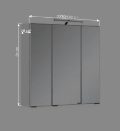 Wohnen Badezimmermöbel Set Concetada mit 3D Spiegelschrank (dreiteilig)