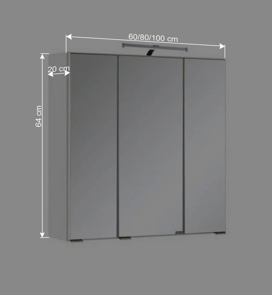 Wohnen Badezimmermöbel Set Concetada mit 3D Spiegelschrank (dreiteilig)