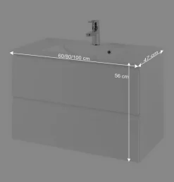Wohnen Badezimmermöbel Set Concetada mit 3D Spiegelschrank (dreiteilig)