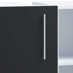 Wohnen Badezimmermöbel Set in Weiß und Schwarz - Cranies (vierteilig)