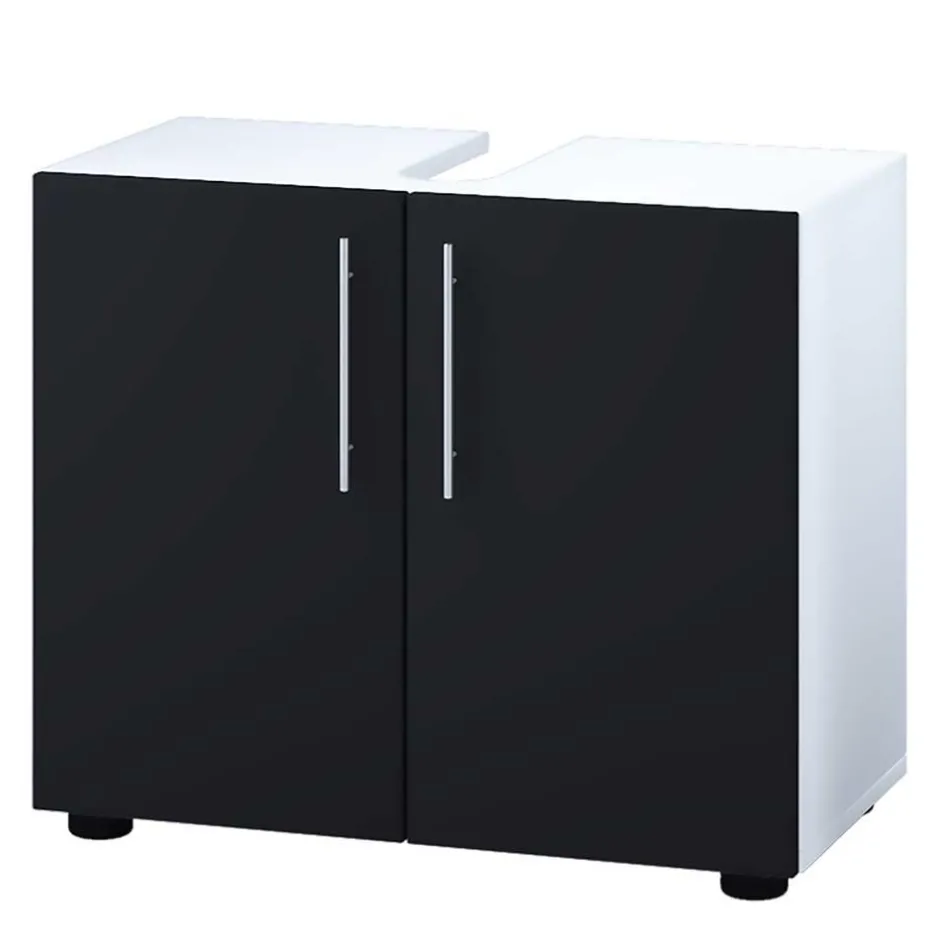 Badezimmermöbel Set in Weiß Schwarz - Cranies I (vierteilig)^Wohnen Hot