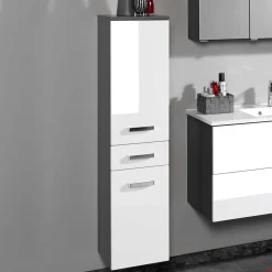 Wohnen Badezimmermöbel Set Tiamos in Weiß Hochglanz (vierteilig)