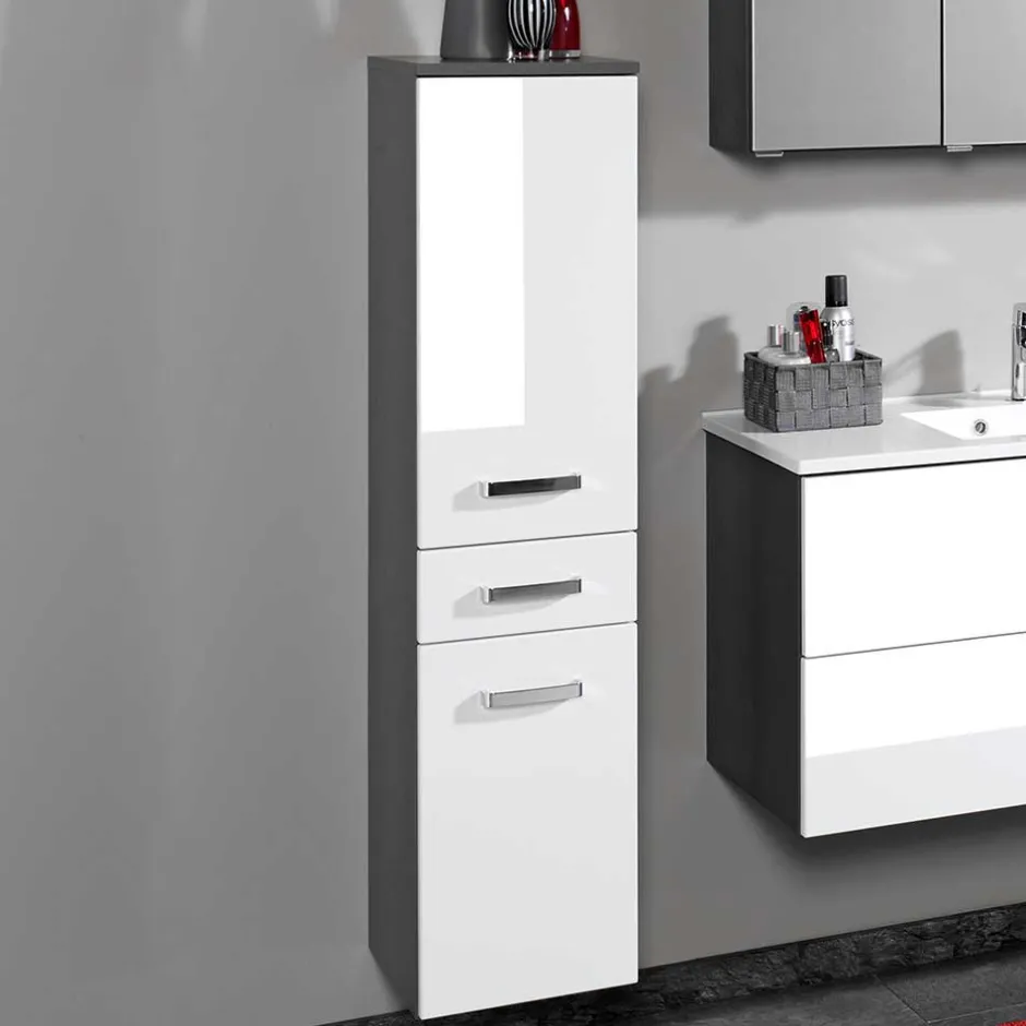 Wohnen Badezimmermöbel Set Tiamos in Weiß Hochglanz (vierteilig)