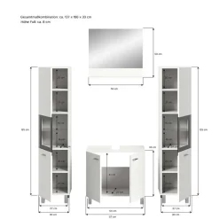 Wohnen Badezimmermöbel-Kombi in Weiß - Harmone (vierteilig)