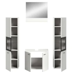 Wohnen Badezimmermöbel-Kombi in Weiß - Harmone (vierteilig)