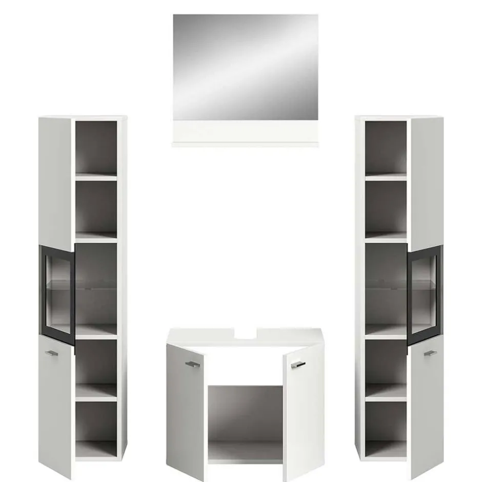 Wohnen Badezimmermöbel-Kombi in Weiß - Harmone (vierteilig)