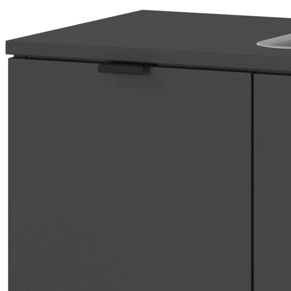 Badezimmermöbel-Set in Dunkelgrau - Quado (dreiteilig)^Wohnen Online