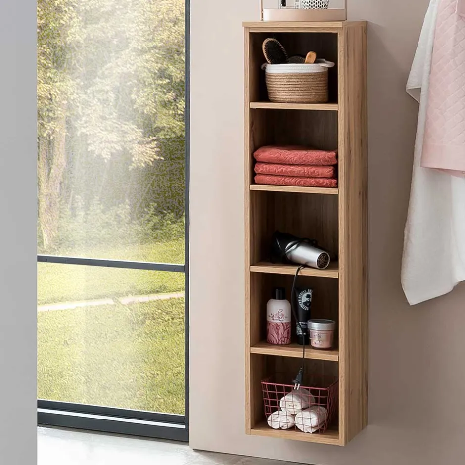 Badezimmerregal im Wildeiche Holz Look - Tofias^Wohnen New
