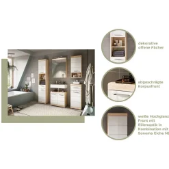 Badezimmerschrank hängend in Weiß HG - Calbanyara^Wohnen Sale