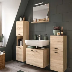 Badezimmerschrank in Sonoma-Eiche Optik - Hoxtona^Wohnen Clearance