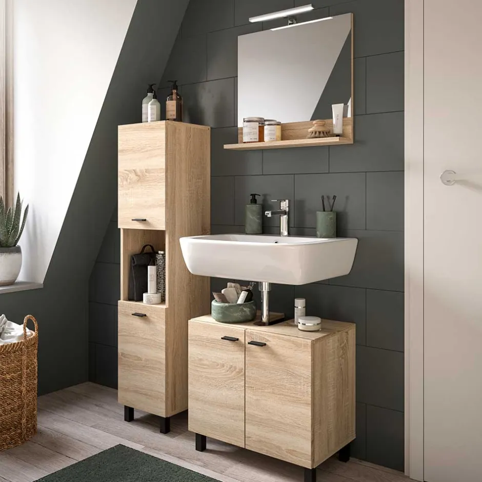 Badezimmerschrank in Sonoma-Eiche Optik - Hoxtona^Wohnen Clearance