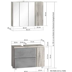 Badezimmerschränke Set modern - Eight (dreiteilig)^Wohnen Discount