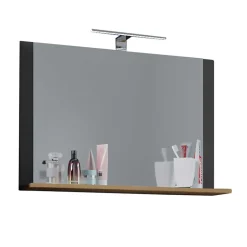 Wohnen Badezimmerspiegel in Wildeiche Honig & Anthrazit - Effect