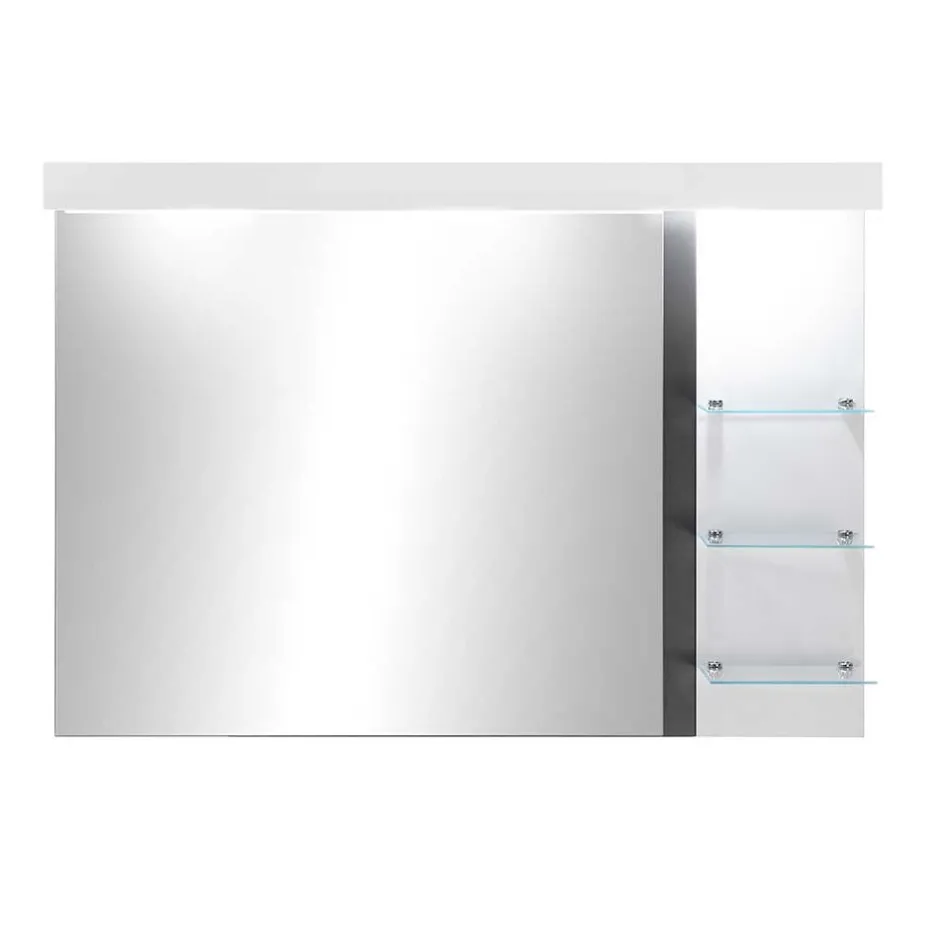 Wohnen Badezimmerspiegel mit LED & 3 Ablageböden - Ingmesan