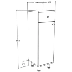 Wohnen Badezimmerunterschrank mit 90 cm Höhe - Huanga