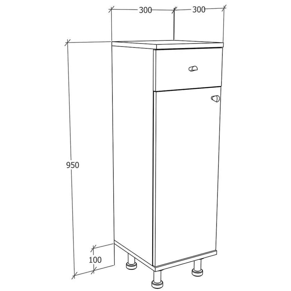 Wohnen Badezimmerunterschrank mit 90 cm Höhe - Huanga