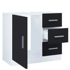 Wohnen Badkommode fürs Waschbecken in Schwarz Weiß - Musone