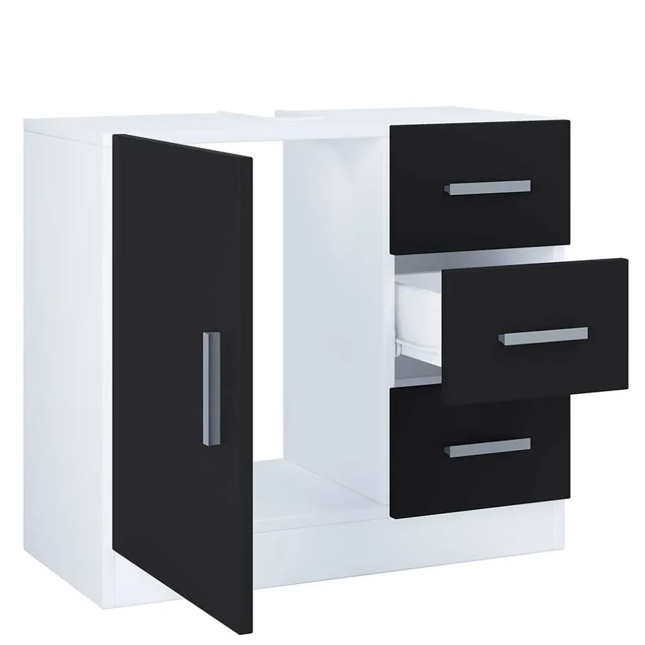 Wohnen Badkommode fürs Waschbecken in Schwarz Weiß - Musone