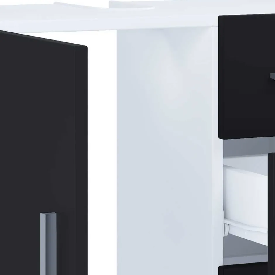 Wohnen Badkommode fürs Waschbecken in Schwarz Weiß - Musone