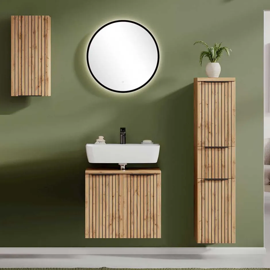 Wohnen Badmöbel Ausstattung in modernem Design - Crystoga (vierteilig)