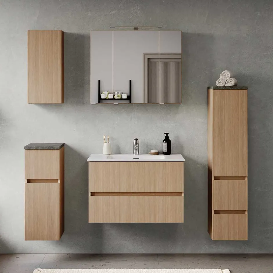 Badmöbel Block Einzelmöbel Set - Leitha (fünfteilig)^Wohnen New