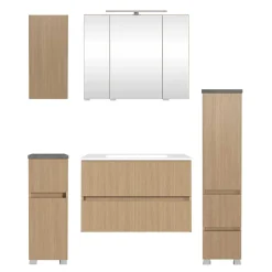 Badmöbel Block Einzelmöbel Set - Leitha (fünfteilig)^Wohnen New