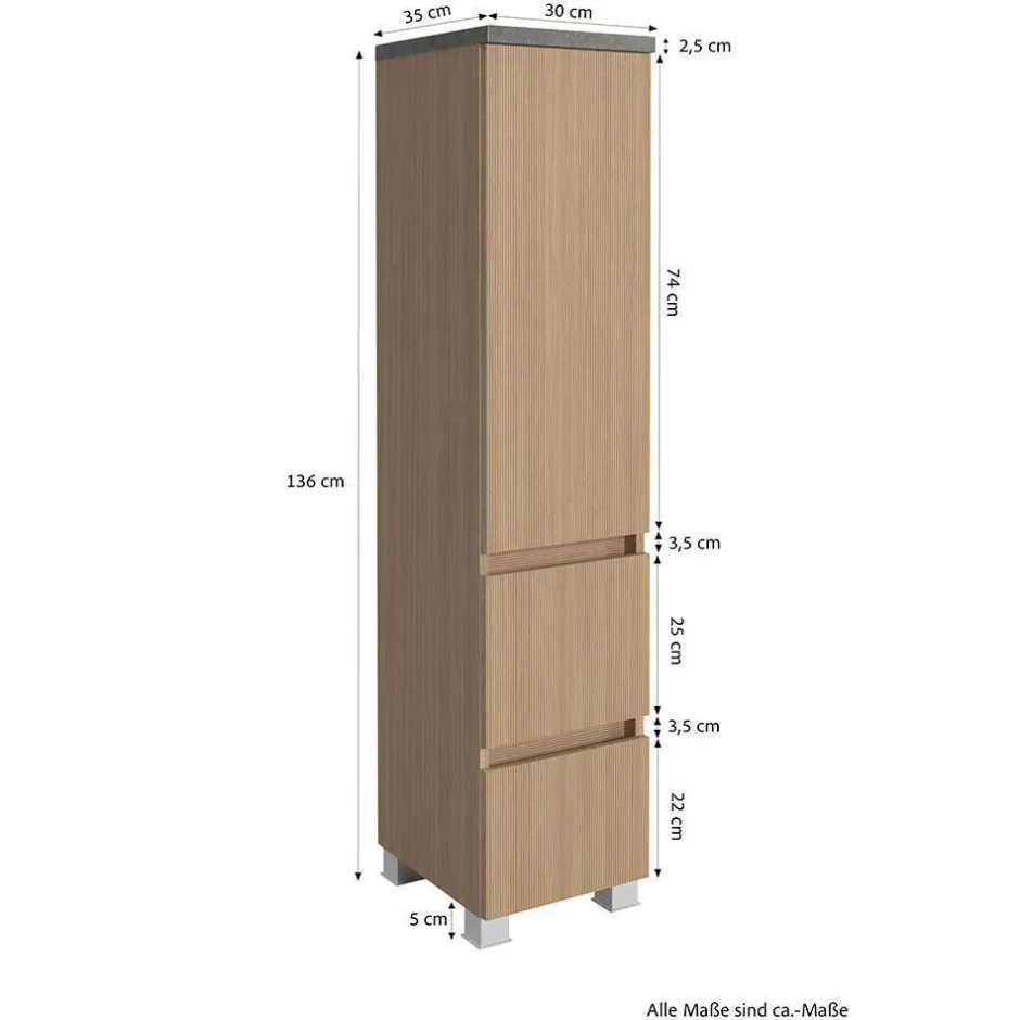 Badmöbel Block Einzelmöbel Set - Leitha (fünfteilig)^Wohnen New