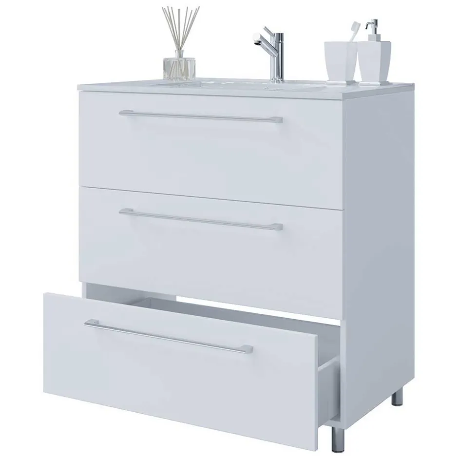 Wohnen Badmöbel im Set 126 cm breit - Ipsum (vierteilig)