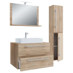 Badmöbel in Holzoptik Sonoma-Eiche - Caleena (dreiteilig)^Wohnen Sale