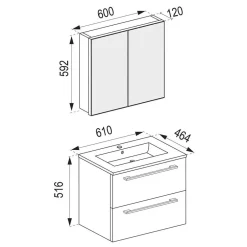 Badmöbel Kombi hängend - Karin (vierteilig)^Wohnen New