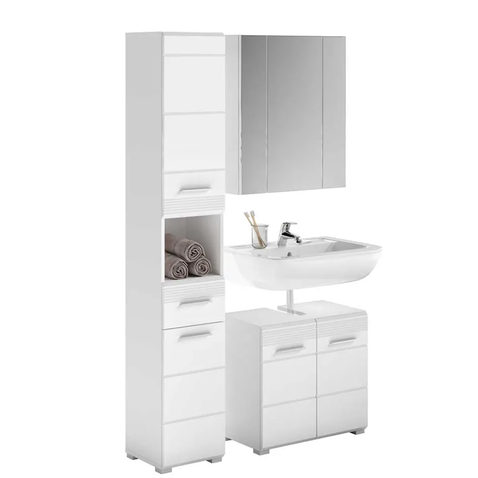 Wohnen Badmöbel Kombination Hochglanz - Whale (dreiteilig)