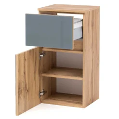 Wohnen Badmöbel Kombination in Grau Glas - Anviletca (fünfteilig)