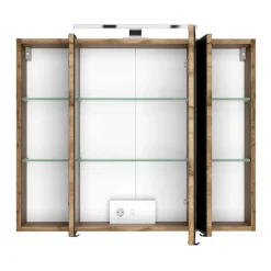 Wohnen Badmöbel Kombination in Grau Glas - Anviletca (fünfteilig)