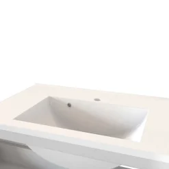 Wohnen Badmöbel Kombination in Grau Glas - Anviletca (fünfteilig)