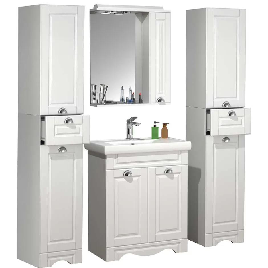 Wohnen Badmöbel Kombination klassisch - Akira (vierteilig)