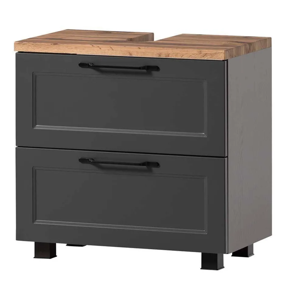 Wohnen Badmöbel Kombination zweifarbig - Novelya (fünfteilig)