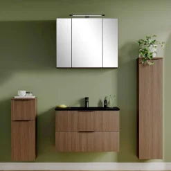 Badmöbel Komplettset in dunkler Eiche Optik - Ucaida (vierteilig)^Wohnen Hot