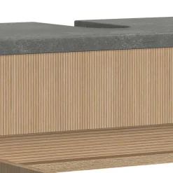 Wohnen Badmöbel Komplettset in Eiche Hell - Leitha (fünfteilig)