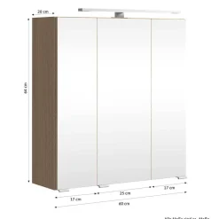 Wohnen Badmöbel Komplettset in Eiche Hell - Leitha (fünfteilig)