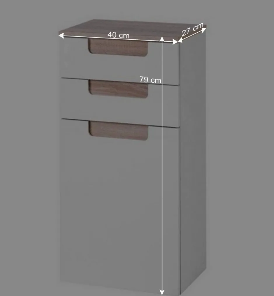 Badmöbel Komplettset Tymos in Eiche Weiß (fünfteilig)^Wohnen Best