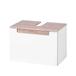 Badmöbel Komplettset Tymos in Eiche Weiß (fünfteilig)^Wohnen Best