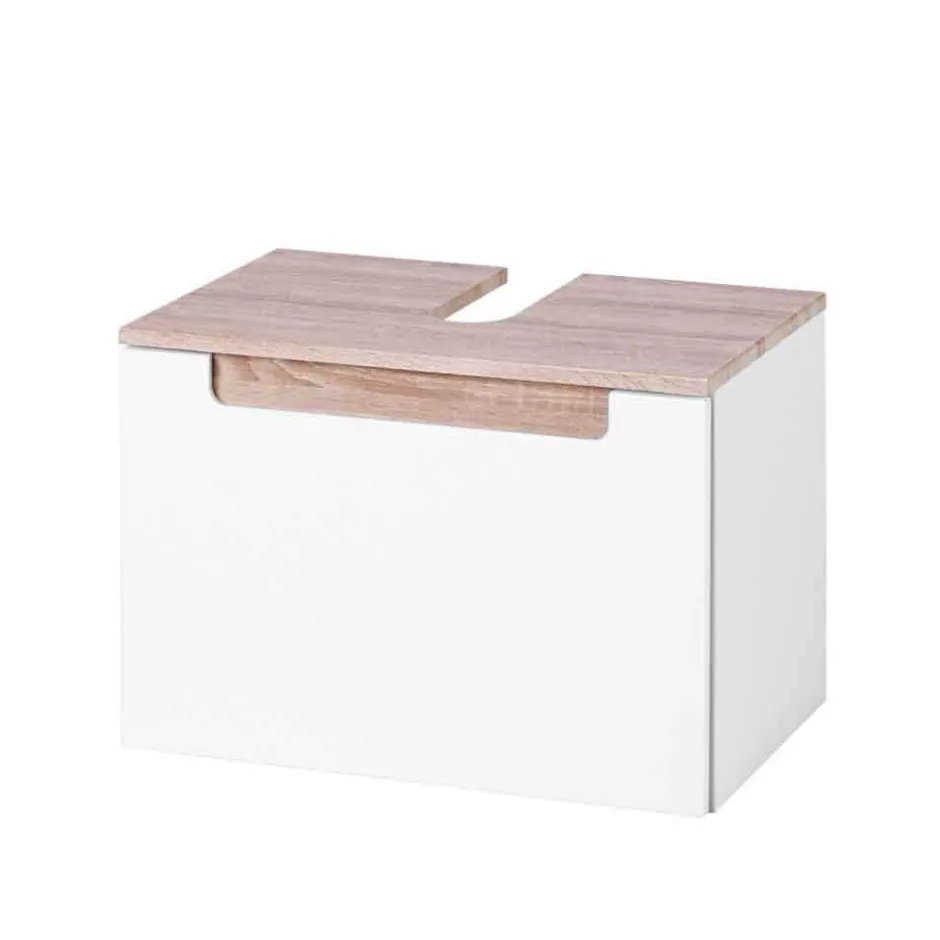 Badmöbel Komplettset Tymos in Eiche Weiß (fünfteilig)^Wohnen Best