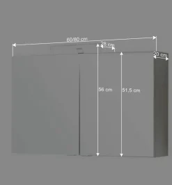 Badmöbel Komplettset Tymos in Eiche Weiß (fünfteilig)^Wohnen Best